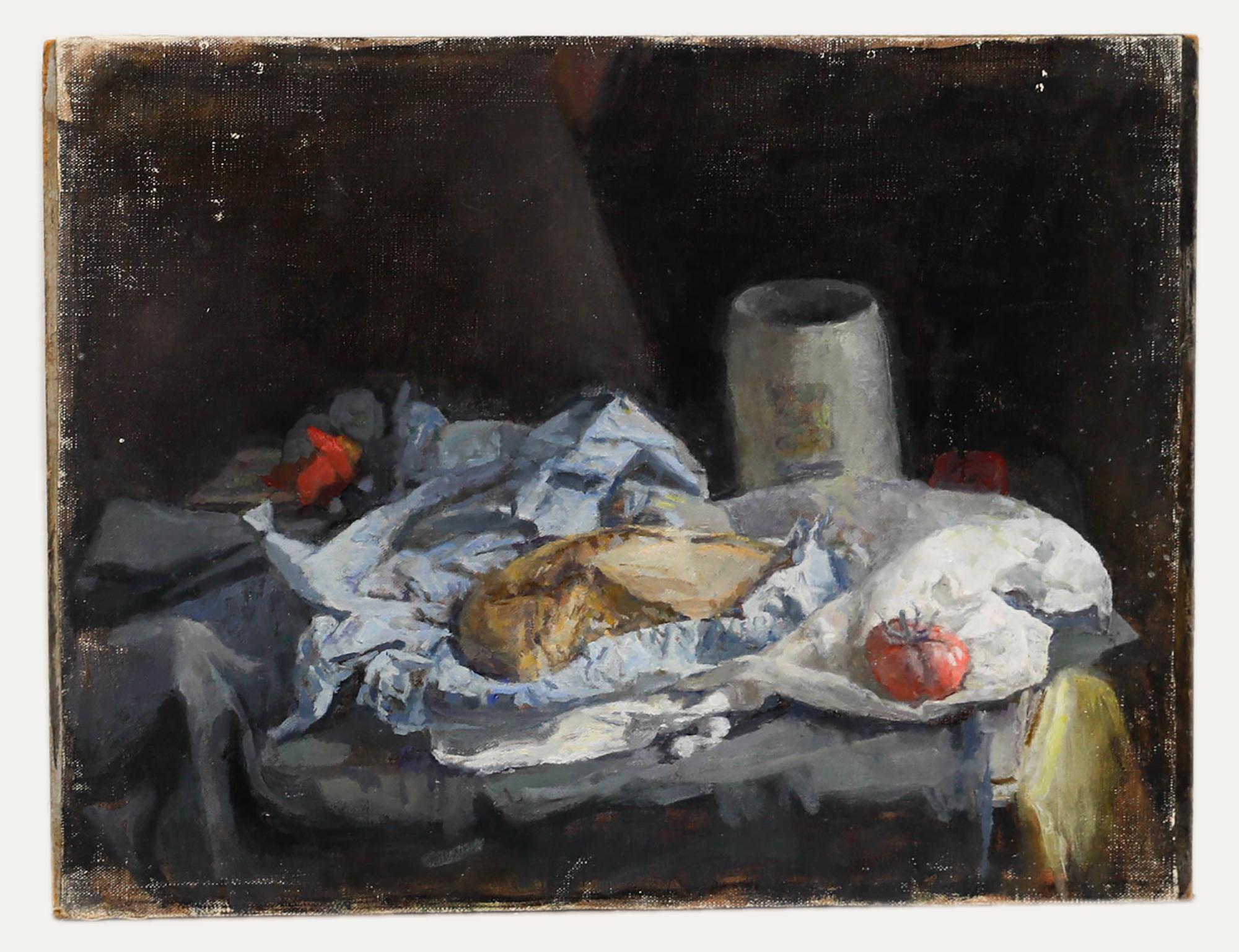 George Weissbort (1928-2013) - Olio del XX secolo, pagnotta di pannocchie in tela in vendita 1