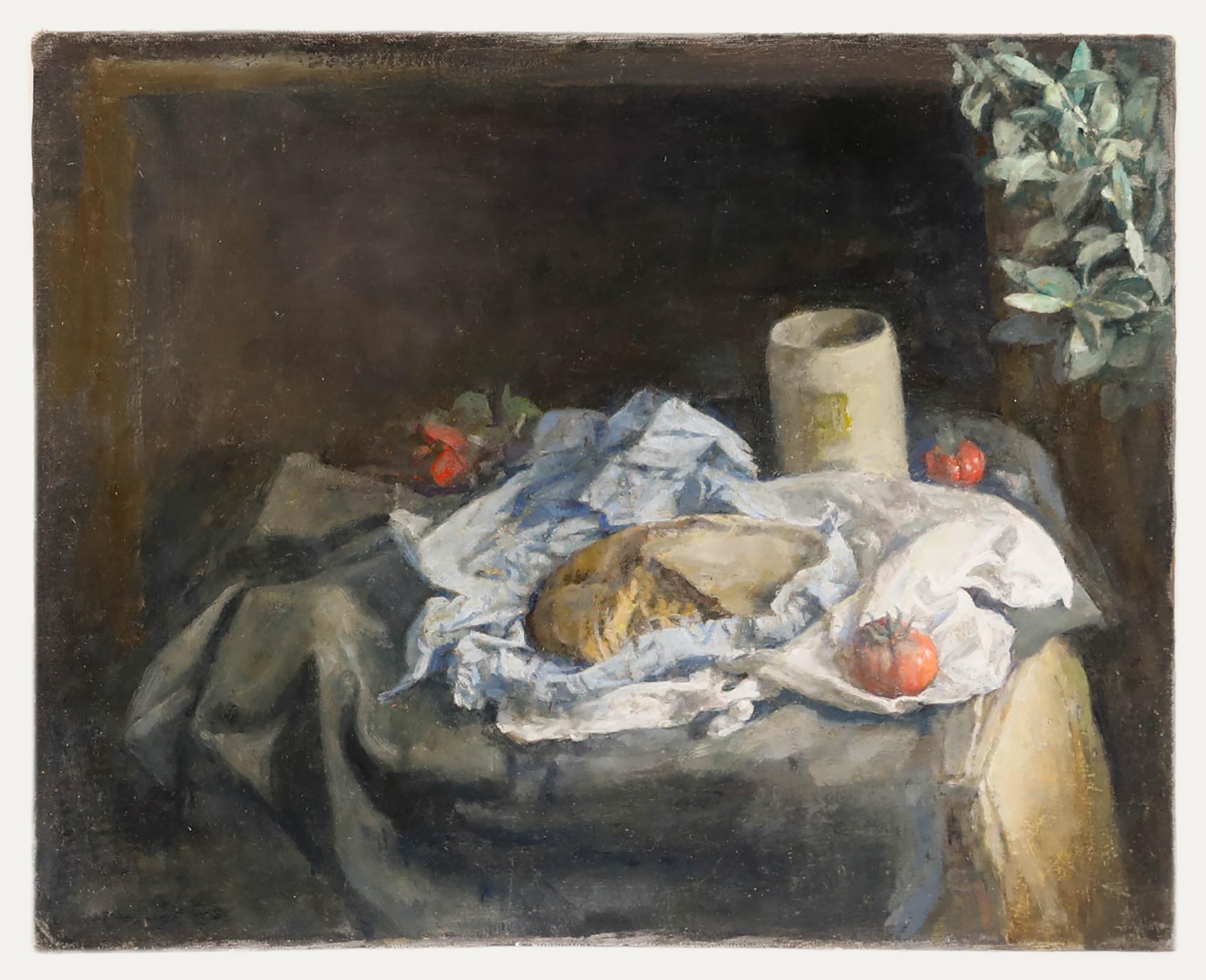 George Weissbort (1928-2013) - Olio del XX secolo, pagnotta di pannocchie in tela in vendita 1
