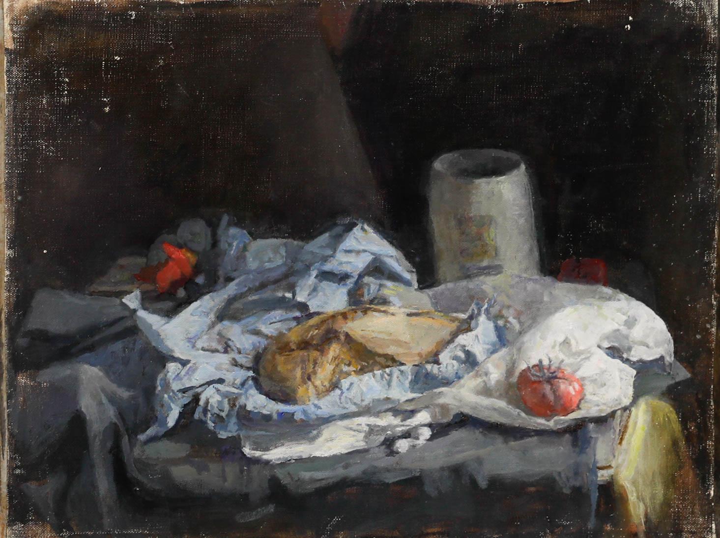 Natura morta, olio su tela. Senza segno. (Provenienza: Studio A Sale, George Weissbort). 