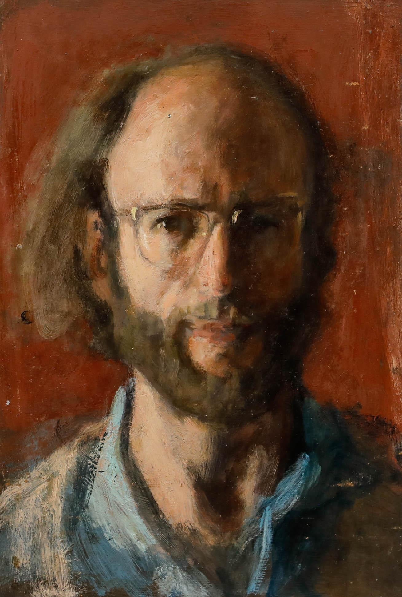 George Weissbort (1928-2013) - 20th Century Oil, Contemplative Self-Portrait For Sale 1