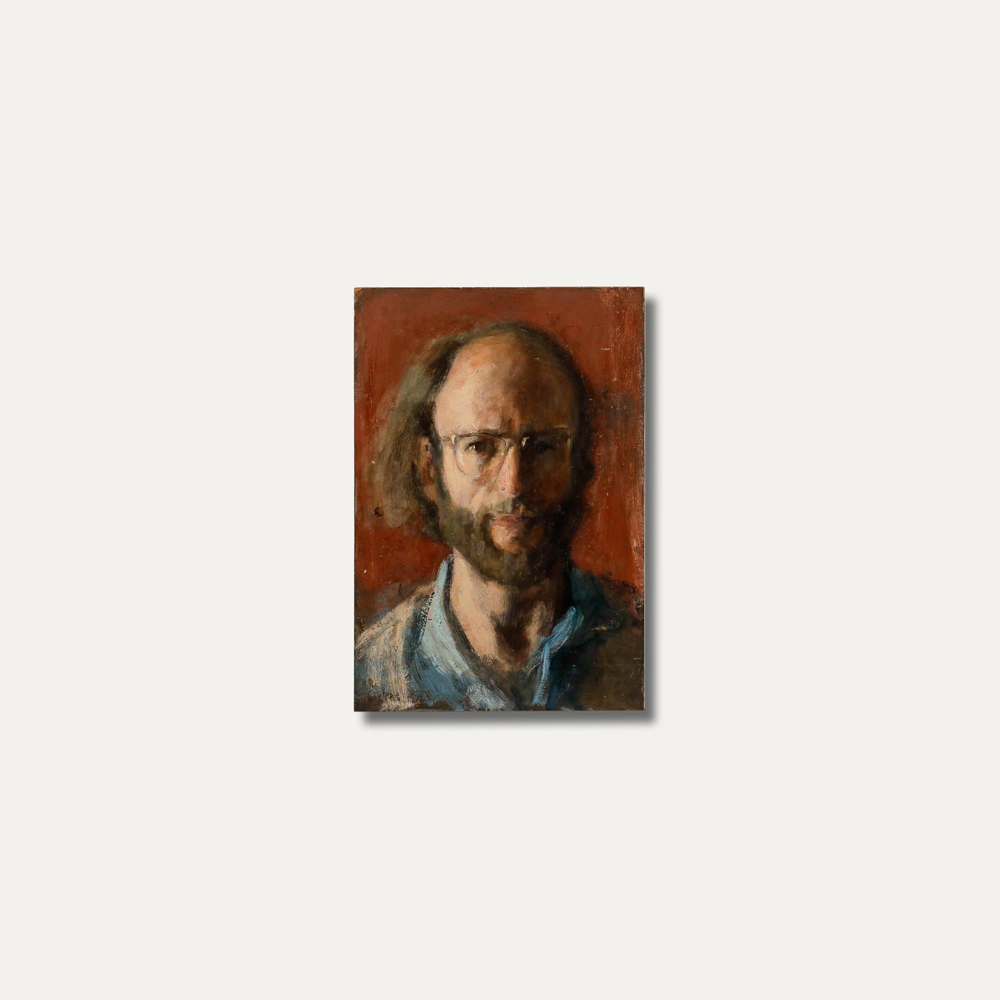 George Weissbort (1928-2013) - 20th Century Oil, Contemplative Self-Portrait For Sale 4