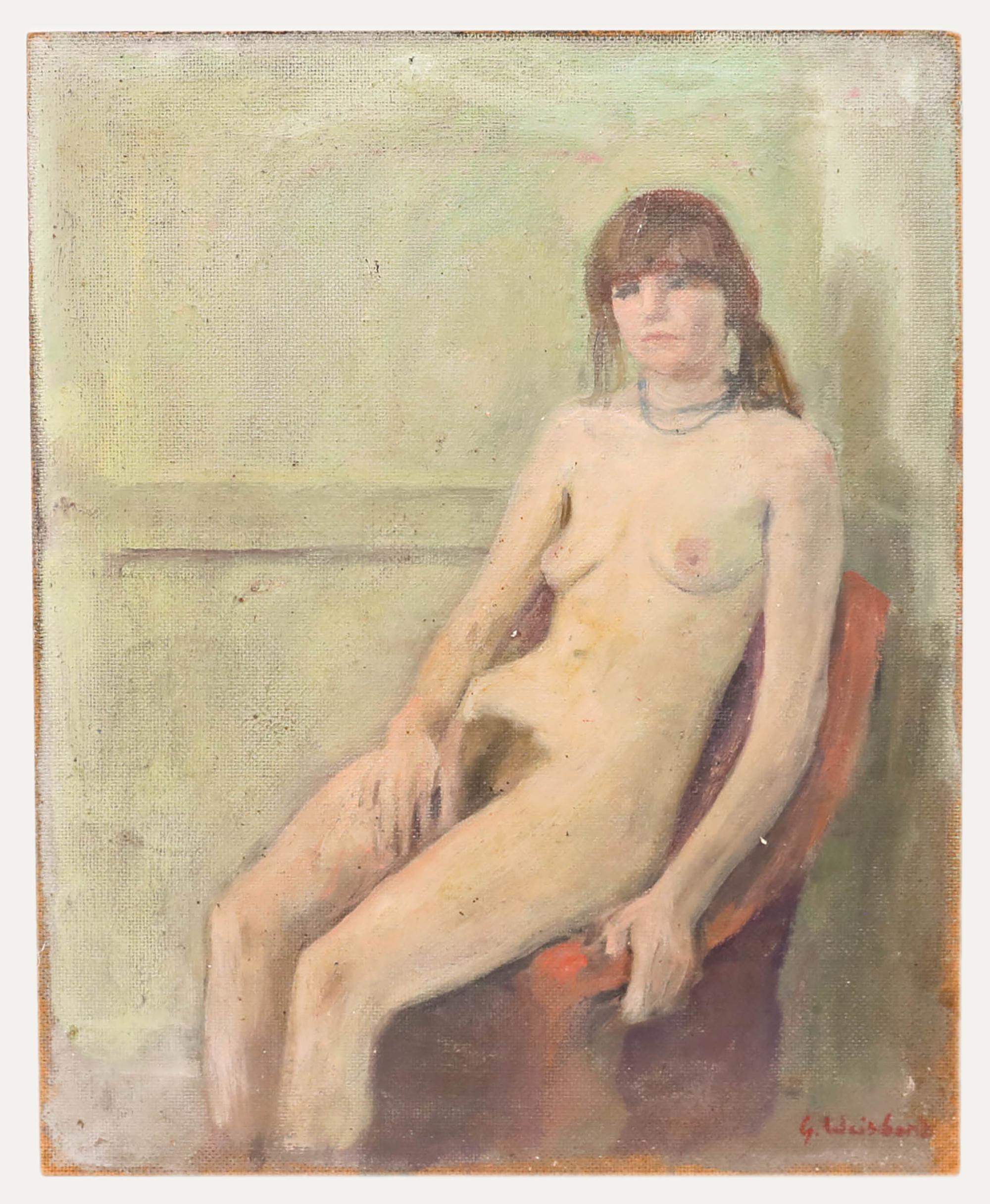 George Weissbort (1928-2013) - 20th Century Oil, Corner Nude For Sale 1