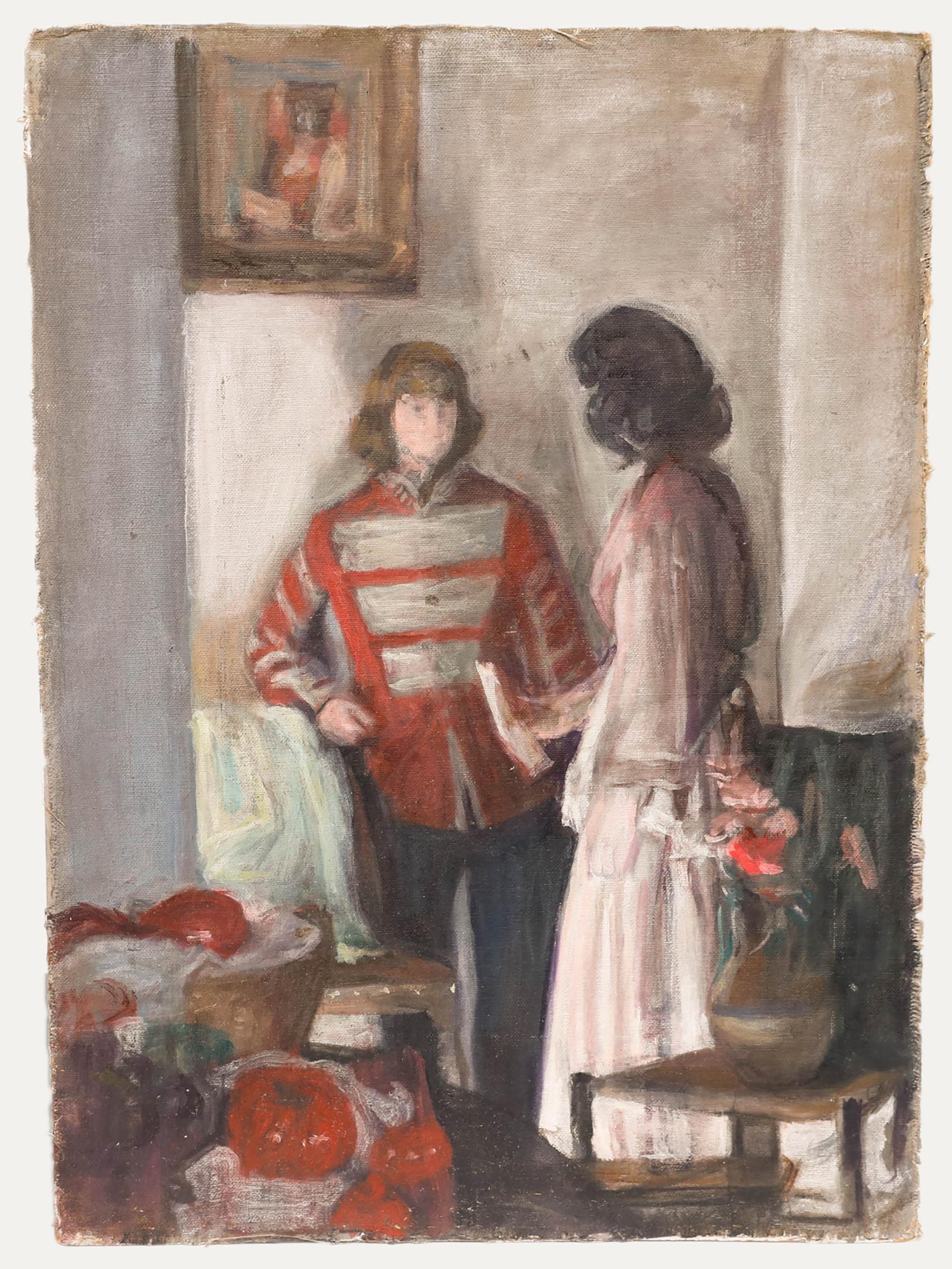 George Weissbort (1928-2013) - Óleo del siglo XX, Pareja disfrazada en venta 1