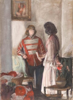 George Weissbort (1928-2013) - Olio del XX secolo, Coppia in costume