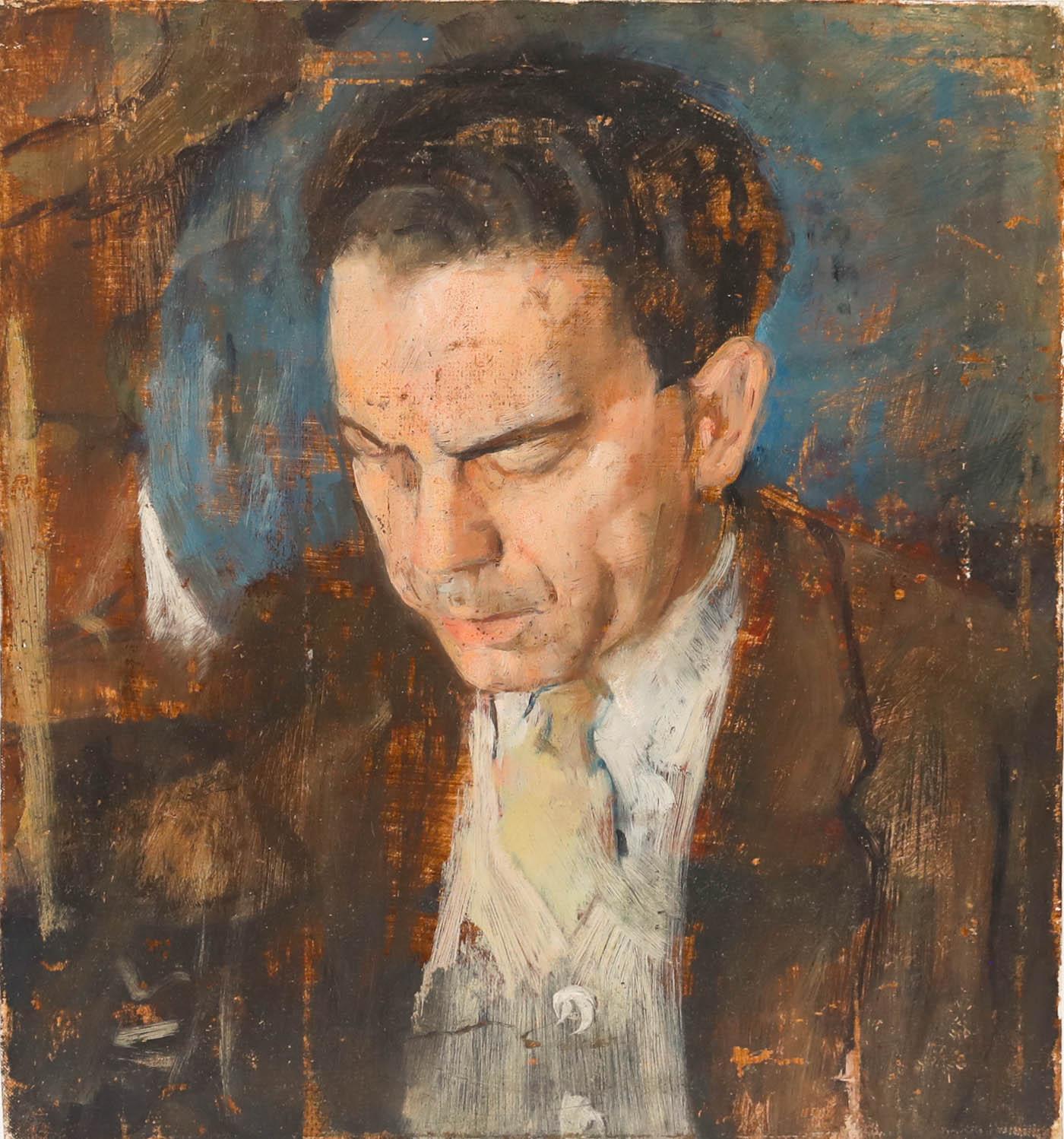 Ritratto maschile, olio su tavola. Senza segno. (Provenienza: Studio A Sale, George Weissbort). 