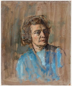 George Weissbort (1928-2013) - 20th Century Oil, Elderly Lady in Blue