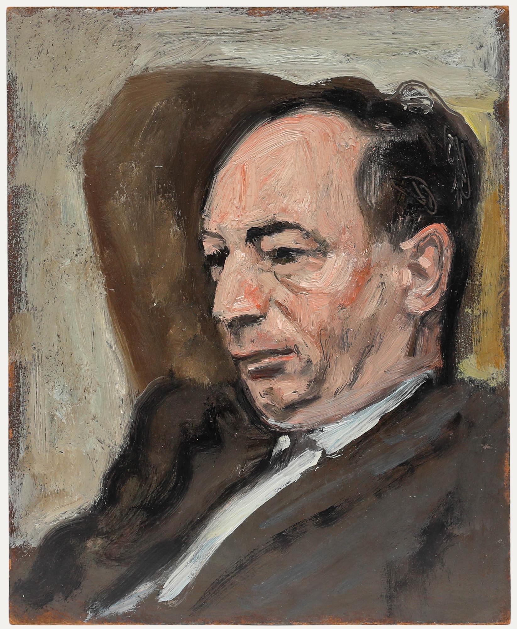 An intriguing oil study by the artist George Weissbort (1928-2013). Unsigned. (Provenance: Studio Sale, George Weissbort). On board. 