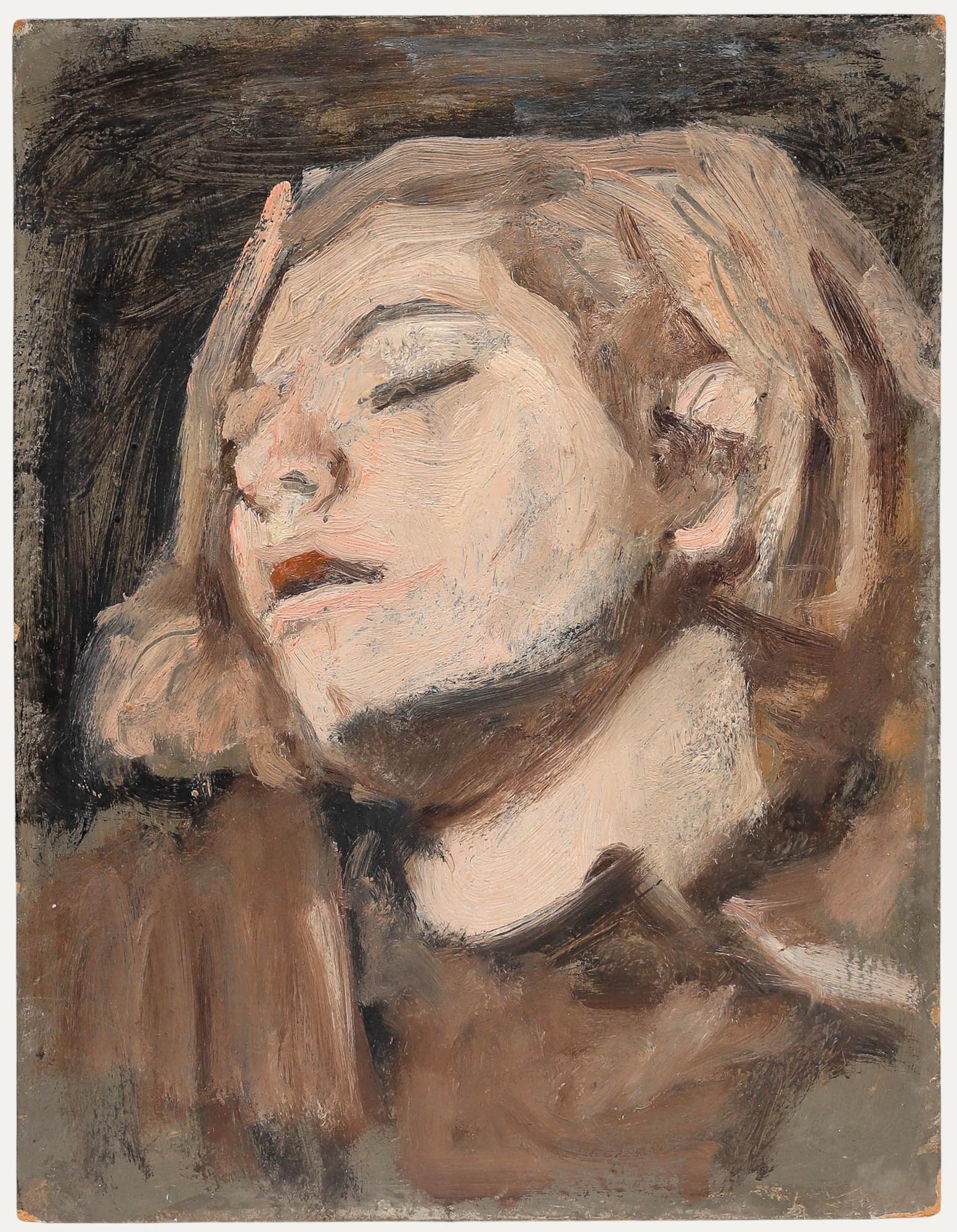 An intriguing oil study by the artist George Weissbort (1928-2013). Unsigned. (Provenance: Studio Sale, George Weissbort). On board. 