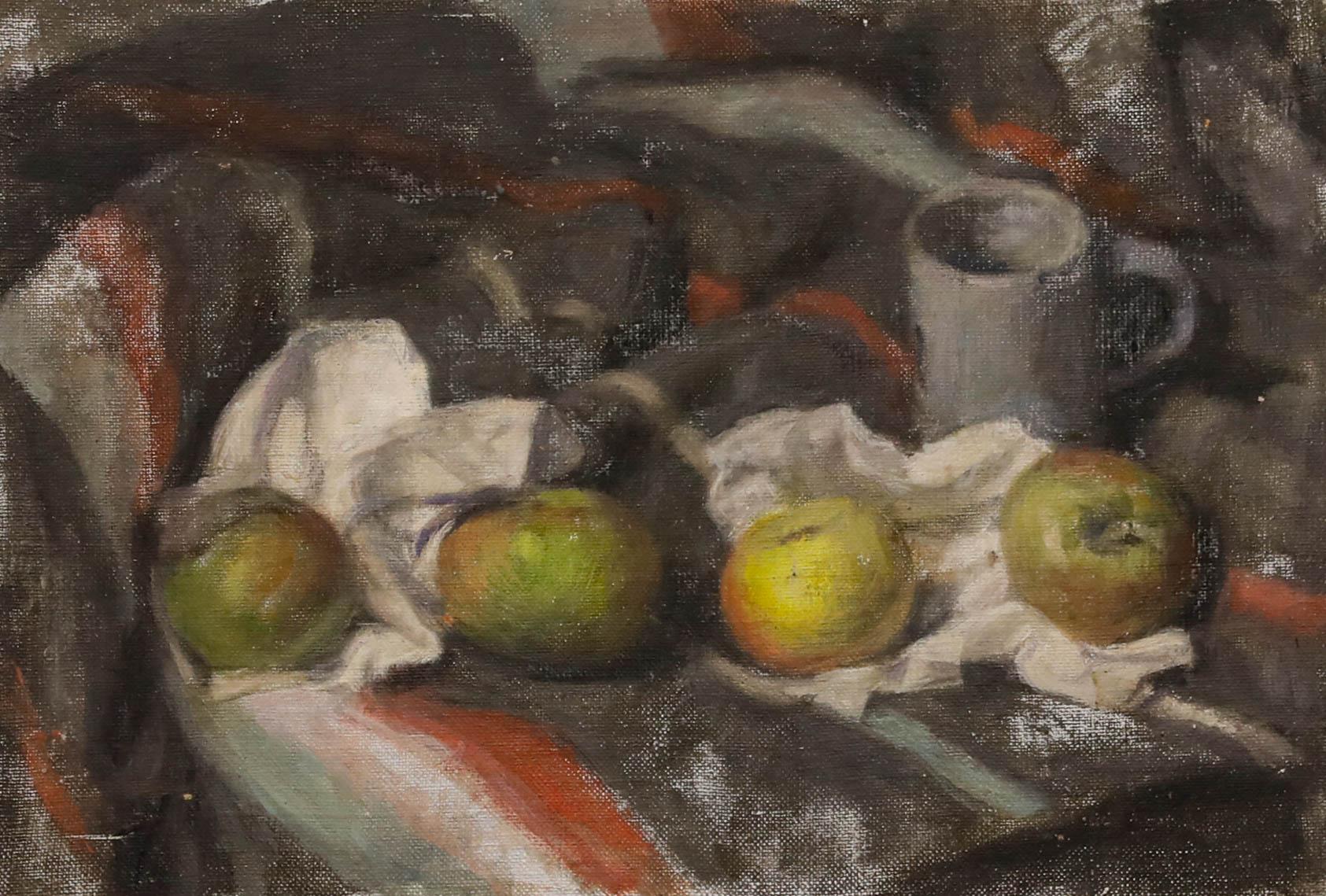 George Weissbort (1928-2013) - Óleo del siglo XX, Cuatro manzanas y una jarra de cerveza en venta 1
