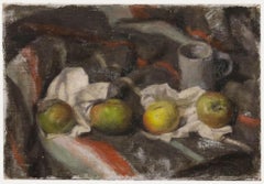 George Weissbort (1928-2013) - Huile du XXe siècle, Quatre pommes et une chope