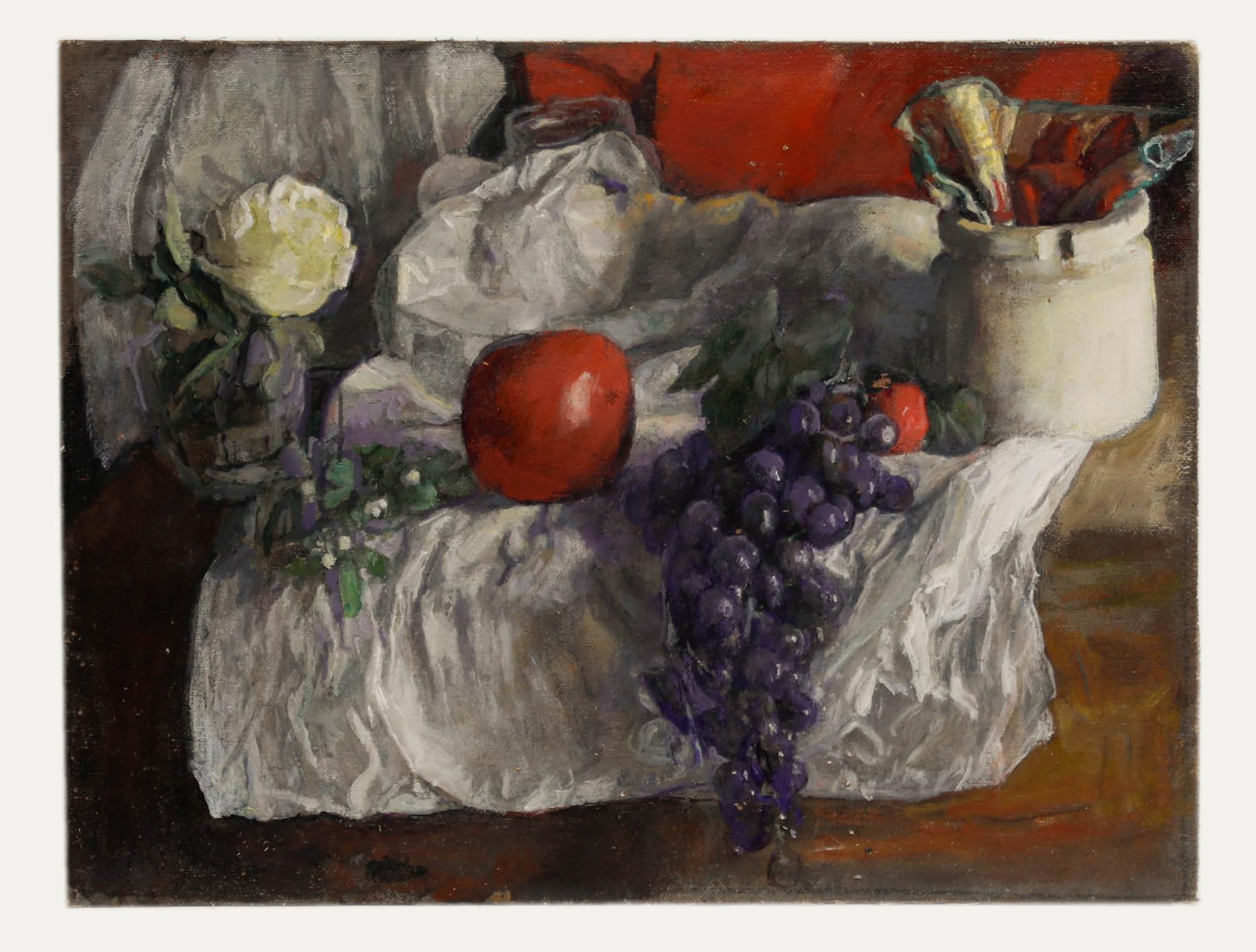 George Weissbort (1928-2013) - Óleo del siglo XX, Fruta sobre tela 1