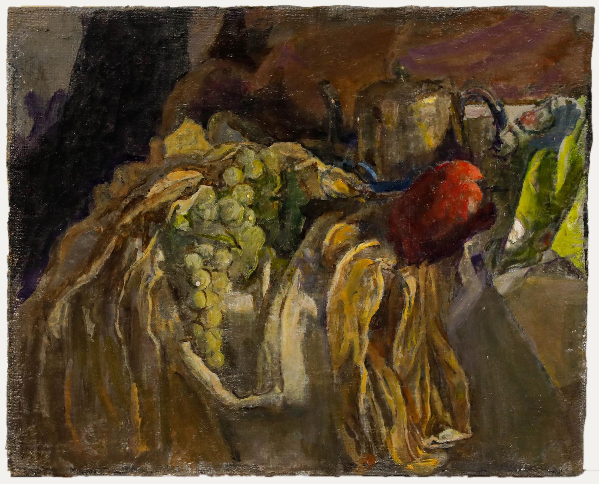 Naturaleza muerta, óleo sobre lienzo. Sin firmar. (Procedencia: Studio Sale, George Weissbort). 
