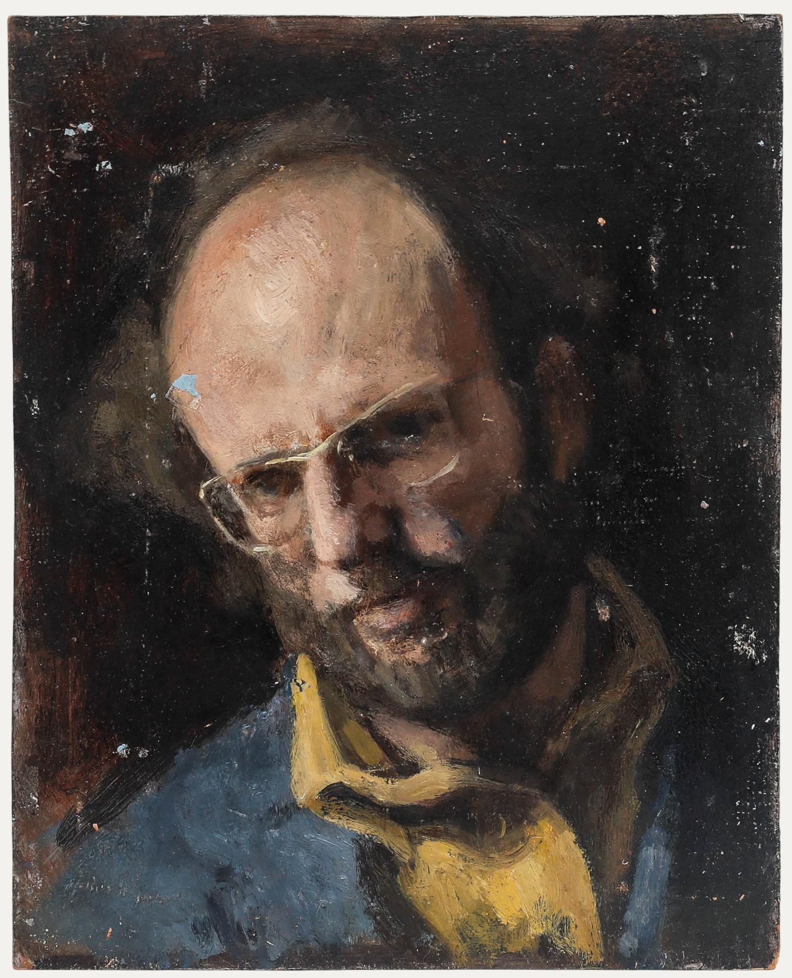 An intriguing oil study by the artist George Weissbort (1928-2013). Unsigned. (Provenance: Studio Sale, George Weissbort). On board. 