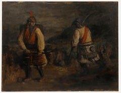 George Weissbort (1928-2013) - 20th Century Oil, Japanses Fighting Warriors