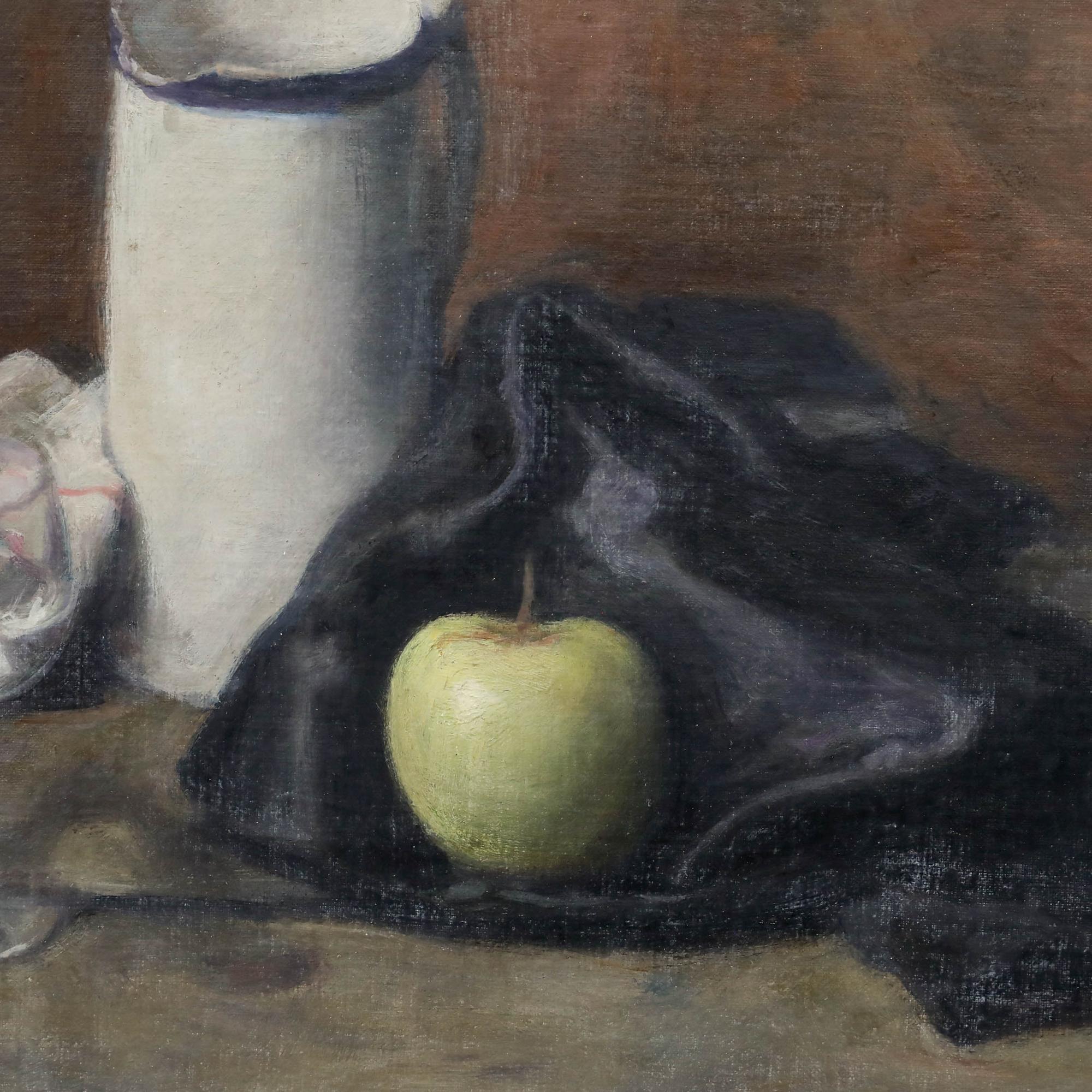 George Weissbort (1928-2013) - 20th Century Oil, Knife, Jug and Apple For Sale 4