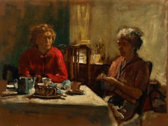 George Weissbort (1928-2013) - 20th Century Oil, Knit & Natter