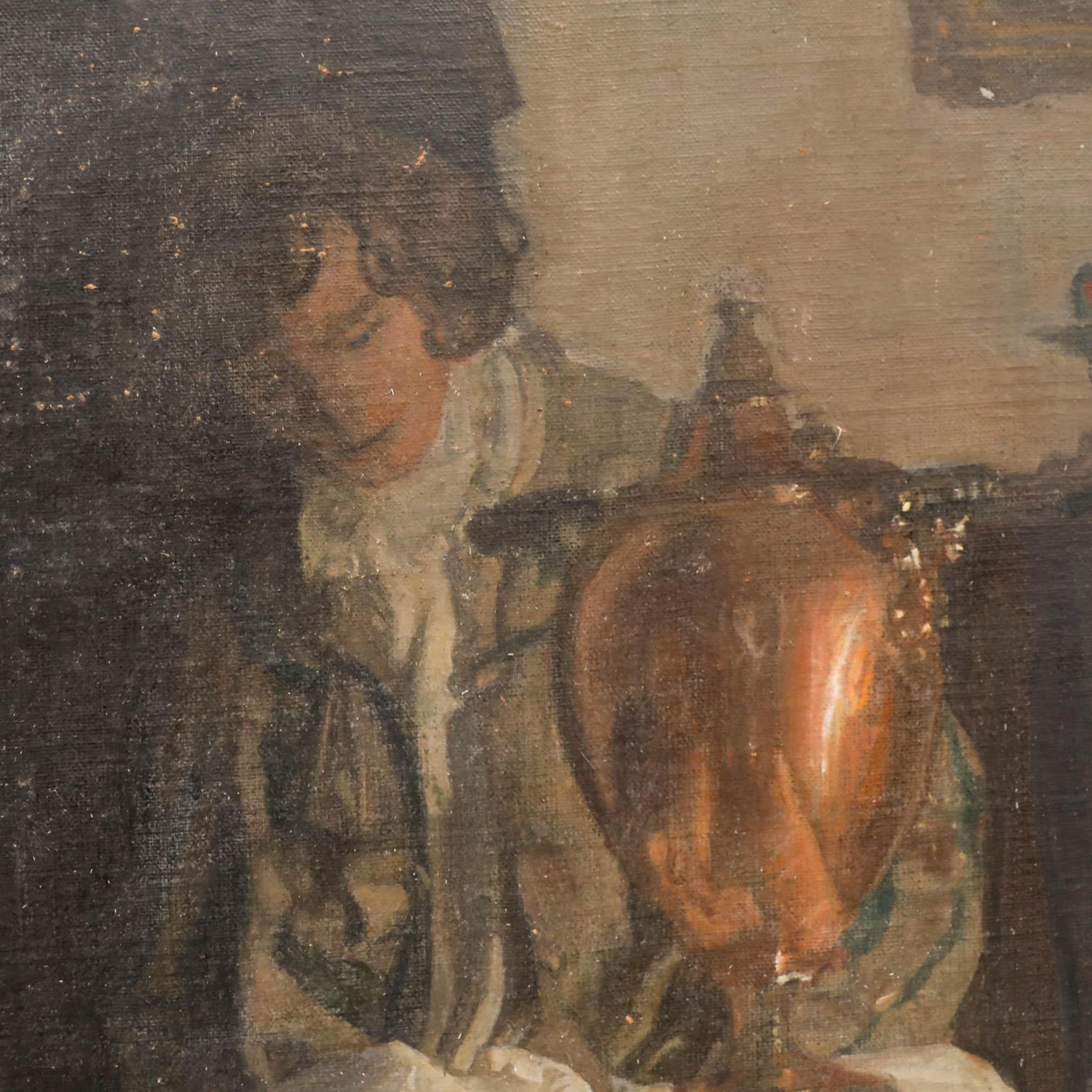 George Weissbort (1928-2013) - Huile du 20e siècle, Dame dans un intérieur meublé en vente 3