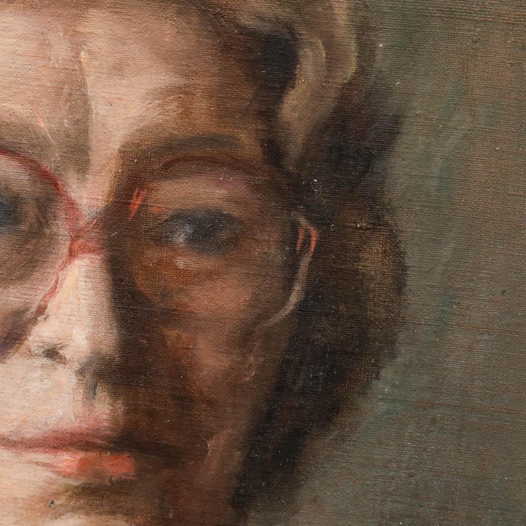 George Weissbort (1928-2013) - Olio del XX secolo, Signora con gli occhiali rossi 4