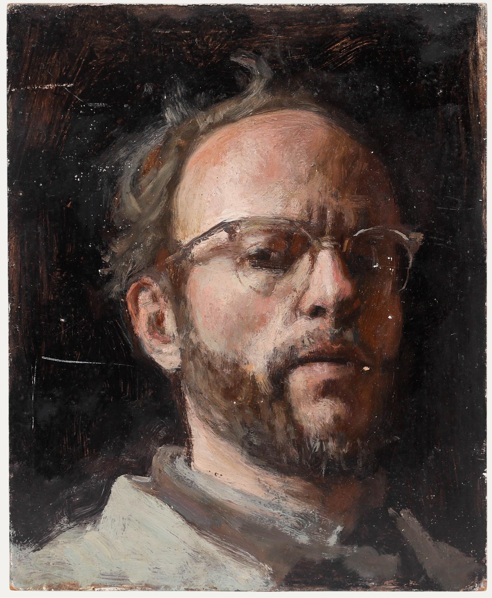 An intriguing oil study by the artist George Weissbort (1928-2013). Unsigned. (Provenance: Studio Sale, George Weissbort). On board. 