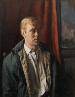 George Weissbort (1928-2013) - 20th Century Oil, Man in a Blue Jacket