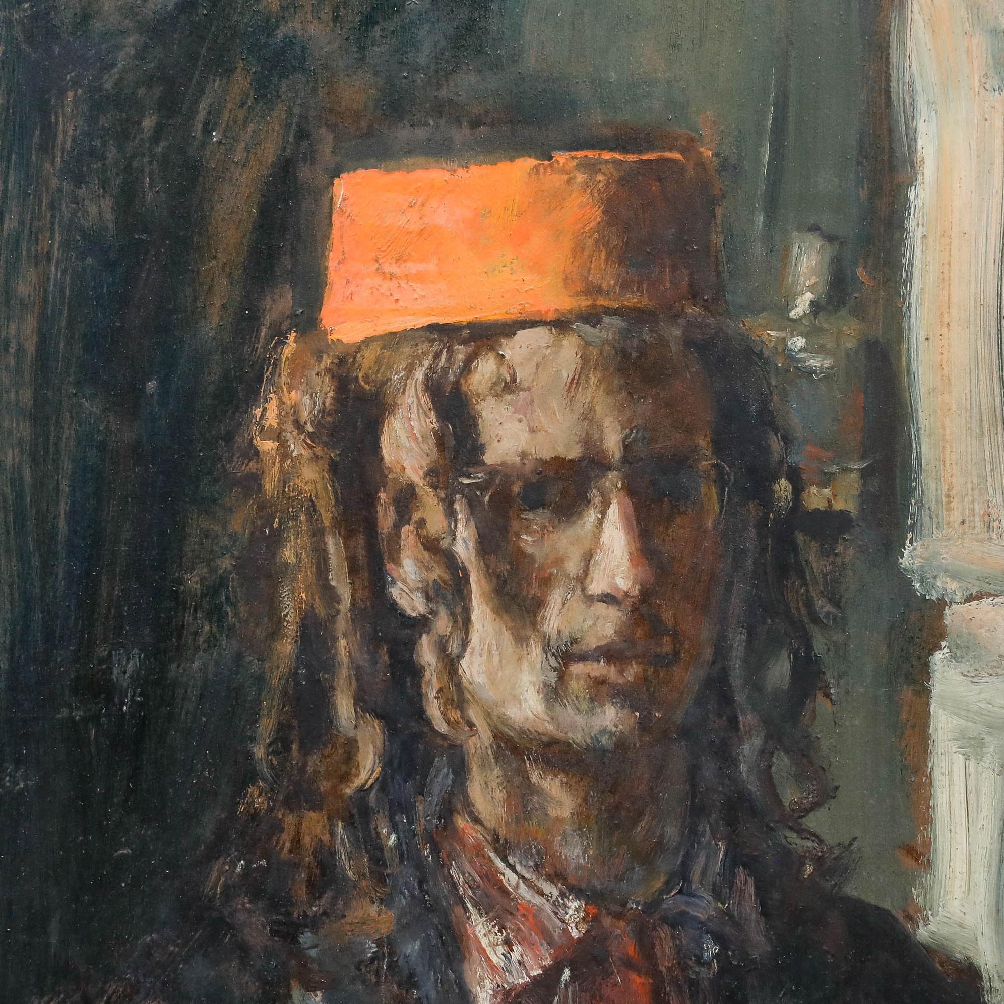George Weissbort (1928-2013) - Huile du 20e siècle, Homme à la Fez en vente 3