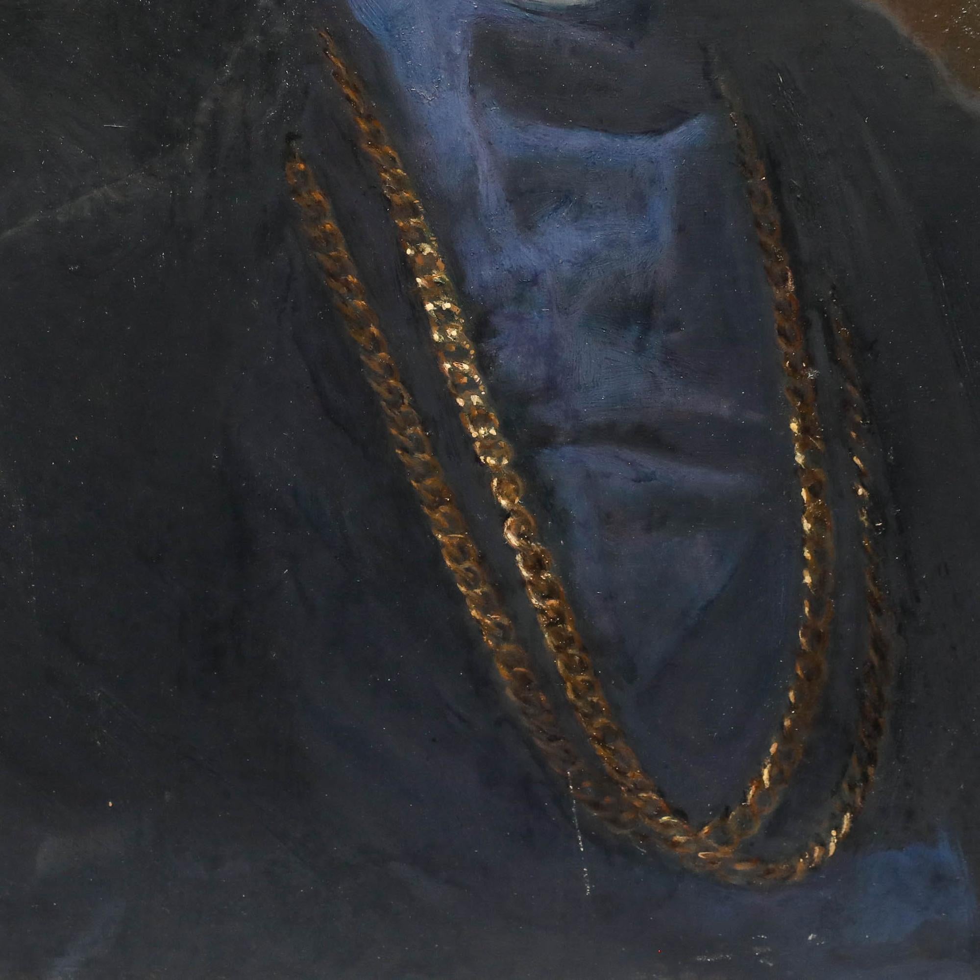 George Weissbort (1928-2013) - 20th Century Oil, Man with Two Chains For Sale 3