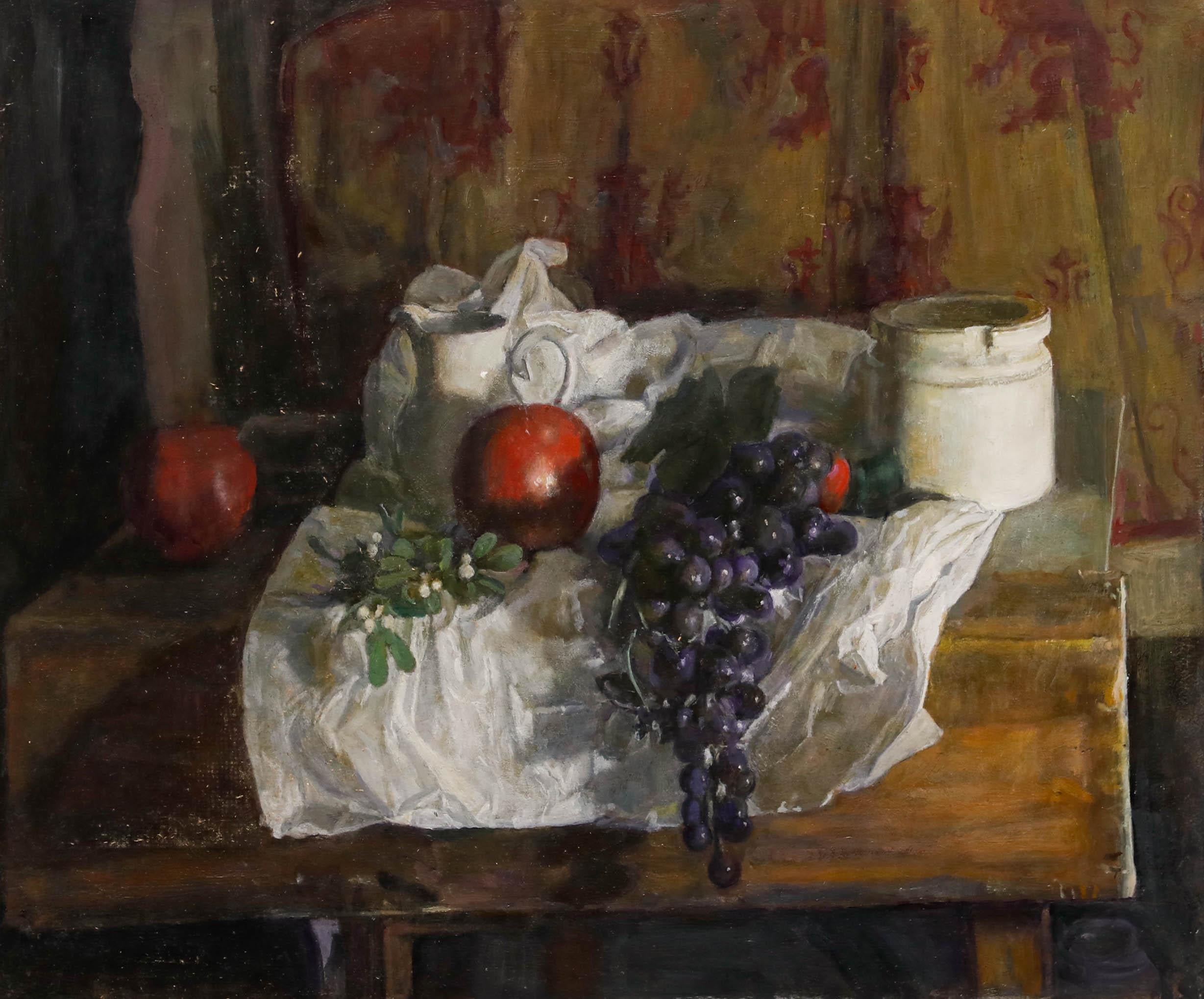 George Weissbort (1928-2013) - Óleo del siglo XX, Muérdago y frutas en venta 1