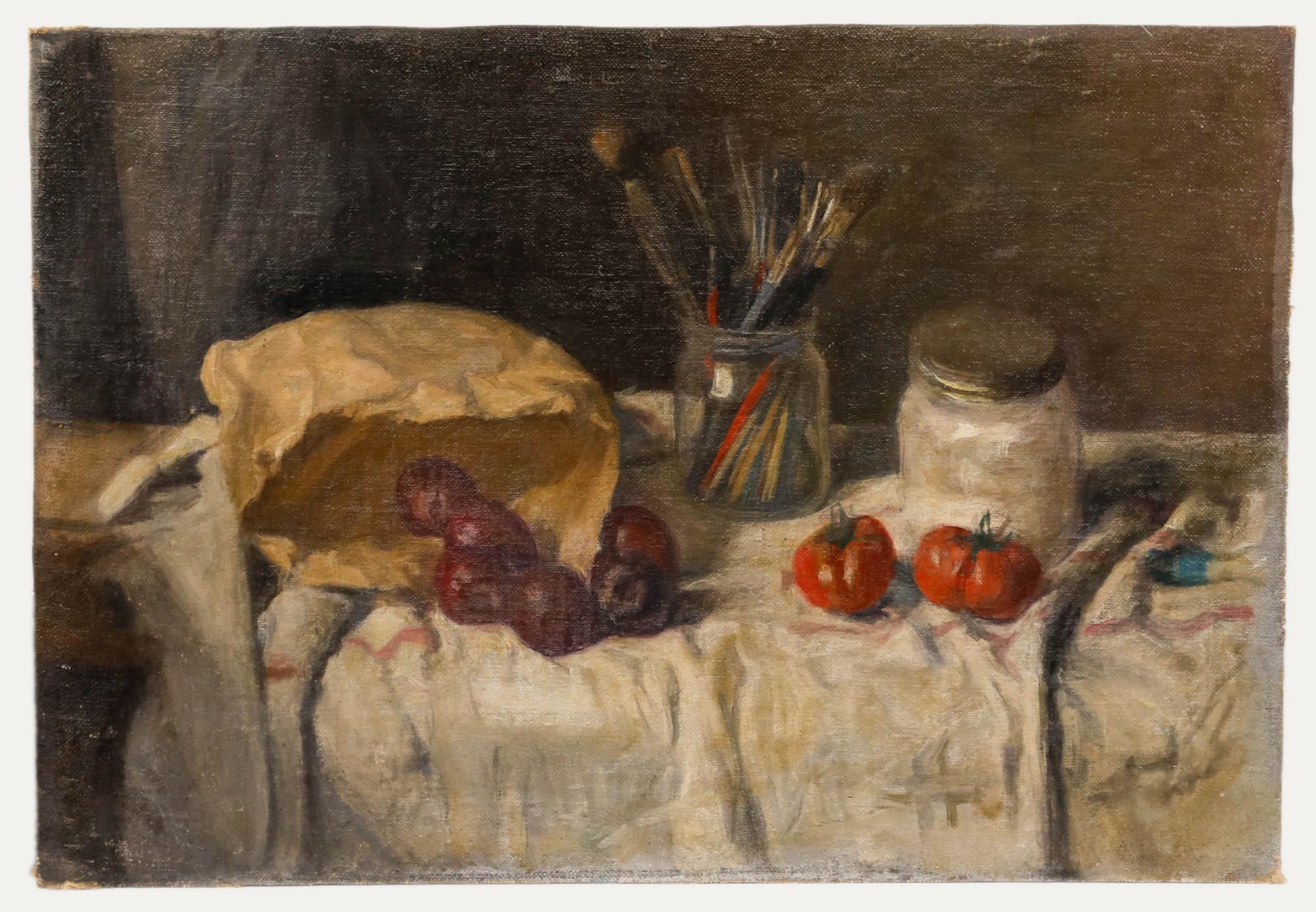 George Weissbort (1928-2013) - Olio del XX secolo, prugne e pennelli in vendita 1