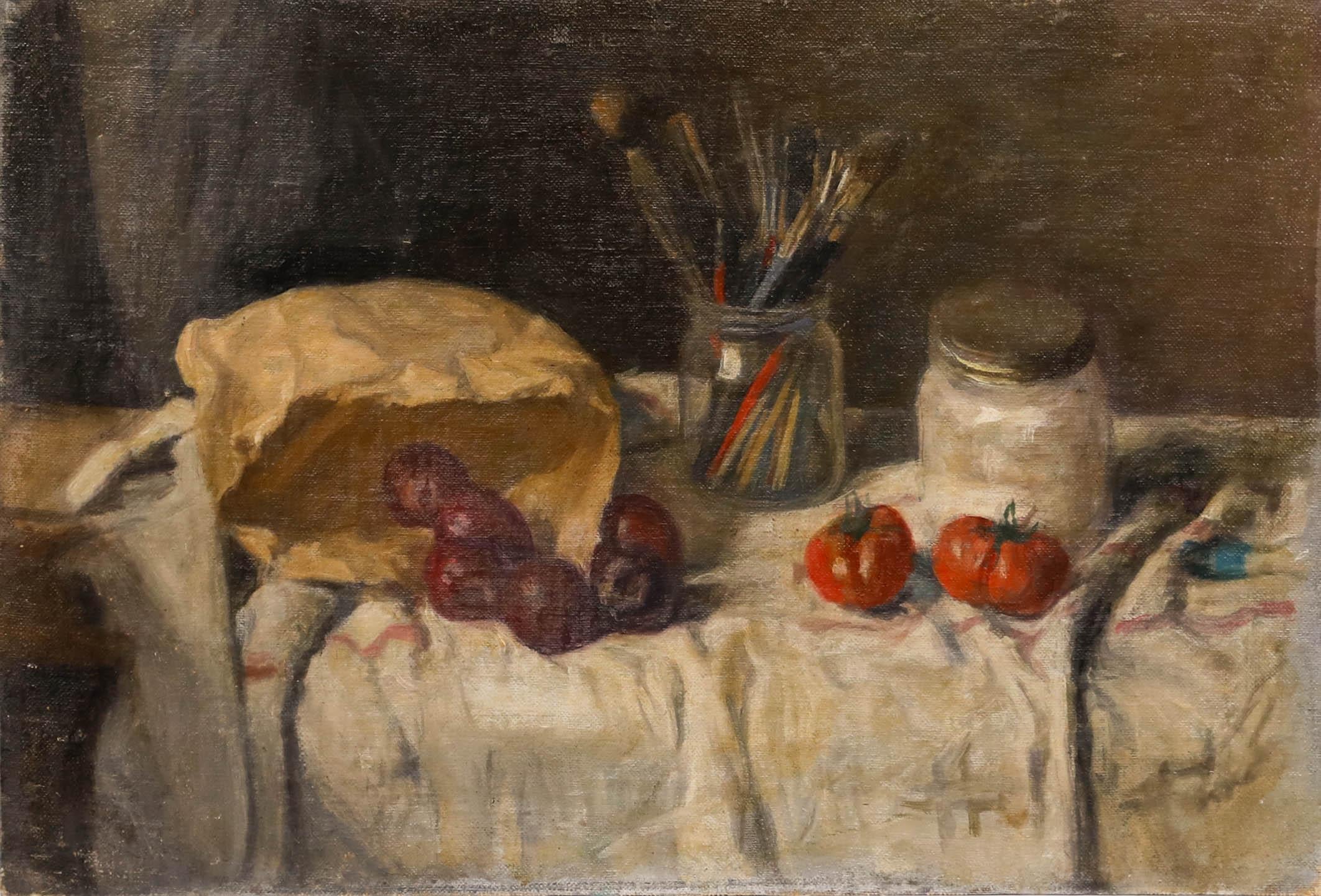 Natura morta, olio su tela. Senza segno. (Provenienza: Studio A Sale, George Weissbort). 