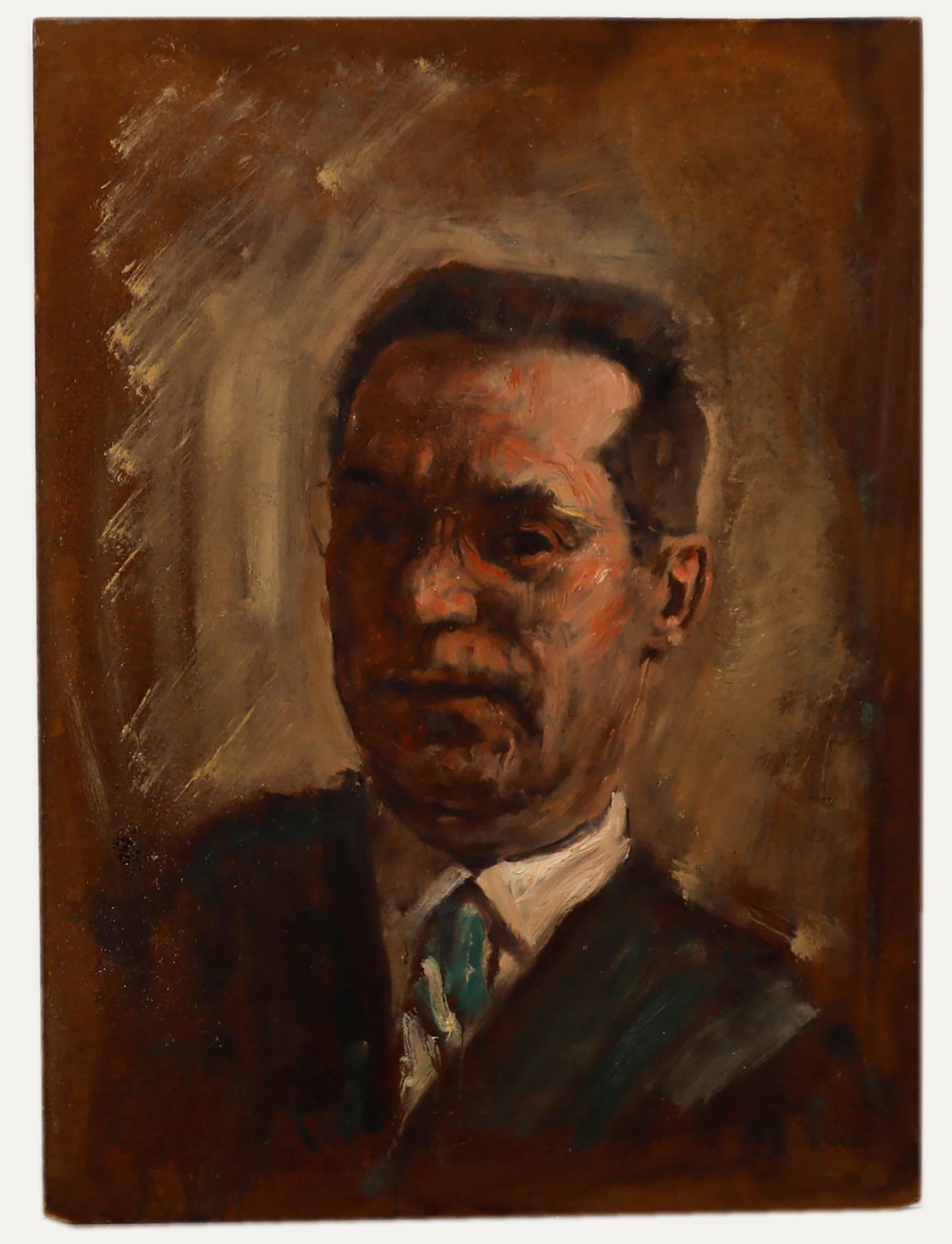 George Weissbort (1928-2013) - Olio del XX secolo, Ritratto di uomo in abito da sera in vendita 1