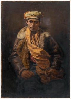 George Weissbort (1928-2013) - 20. Jahrhundert Öl, Porträt eines Mannes mit Turban