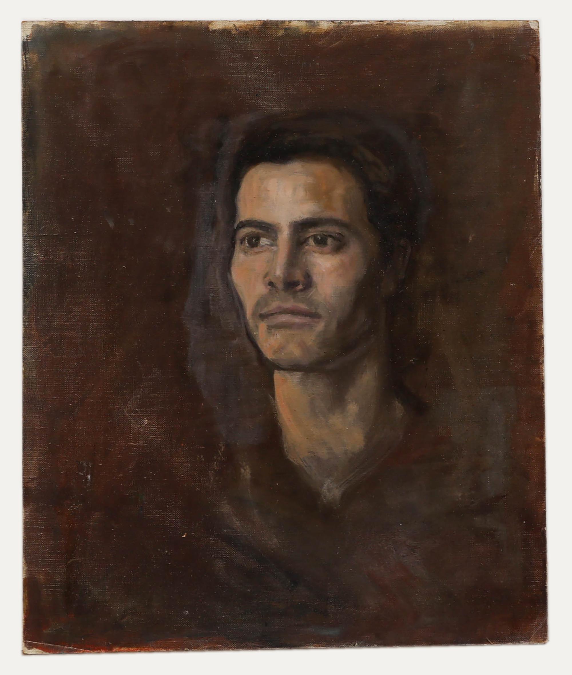 George Weissbort (1928-2013) - Olio del XX secolo, Ritratto di giovane uomo 1