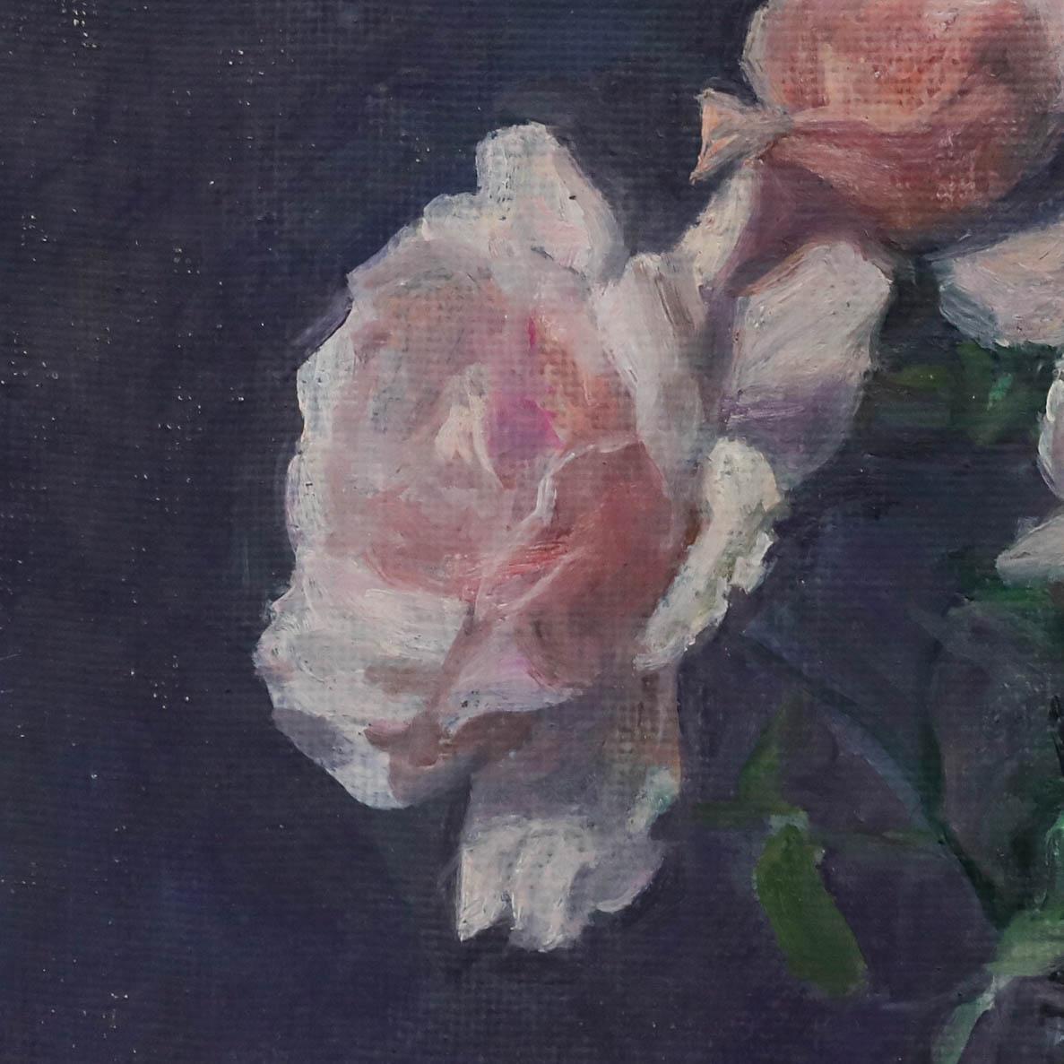 George Weissbort (1928-2013) - 20th Century Oil, Roses in a Glass Jar For Sale 4