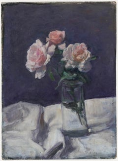 George Weissbort (1928-2013) - 20th Century Oil, Roses in a Glass Jar