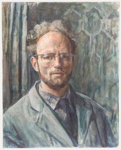 George Weissbort (1928-2013) - 20th Century Oil, Self Portrait In Blue