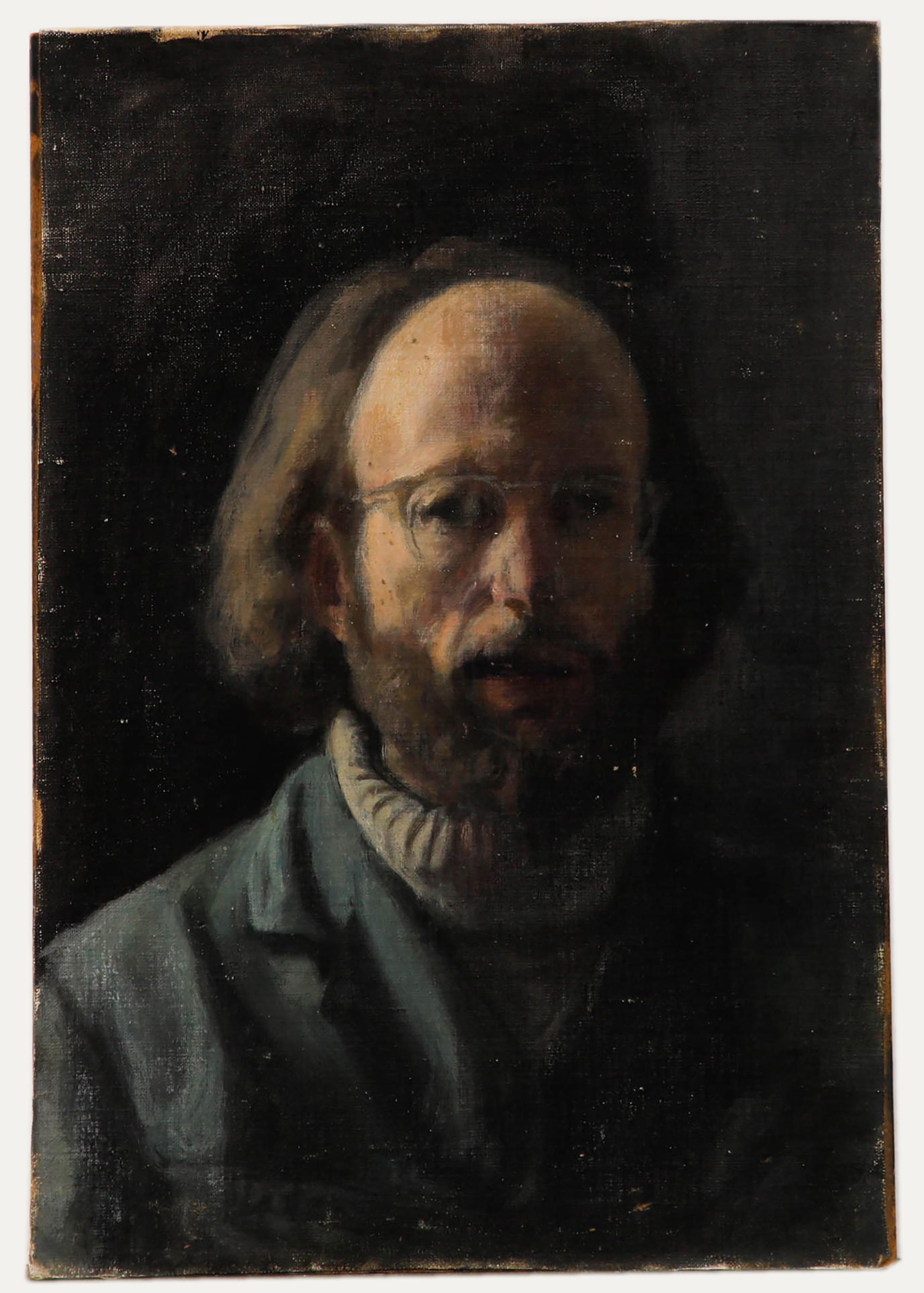 George Weissbort (1928-2013) - 20. Jahrhundert Öl, Selbstporträt im Studio Roughs im Angebot 1
