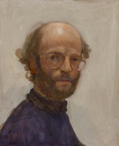 George Weissbort (1928-2013) - Huile du 20e siècle, autoportrait avec haut à col roulé