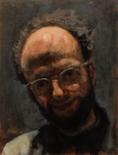 George Weissbort (1928-2013) - Huile du 20e siècle, autoportrait avec un sourire