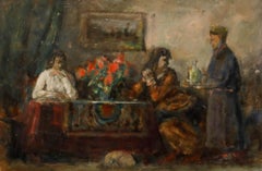 George Weissbort (1928-2013) - 20th Century Oil, Serving Drinks