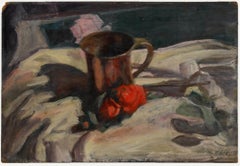 George Weissbort (1928-2013) - 20th Century Oil, Silver Tankard 
Roses