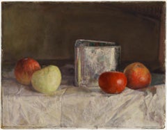 George Weissbort - George Weissbort (1928-2013) - 20th Century Oil, Silver Tin and Apples George Weissbort (1928-2013) - 20th Century Oil, Silver Tin and Apples
