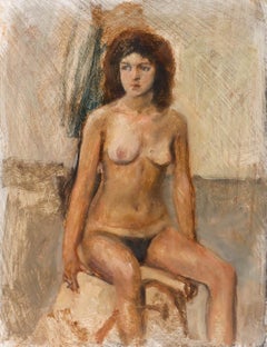 George Weissbort (1928-2013) - Huile du 20e siècle, Sitting Up Up Straight