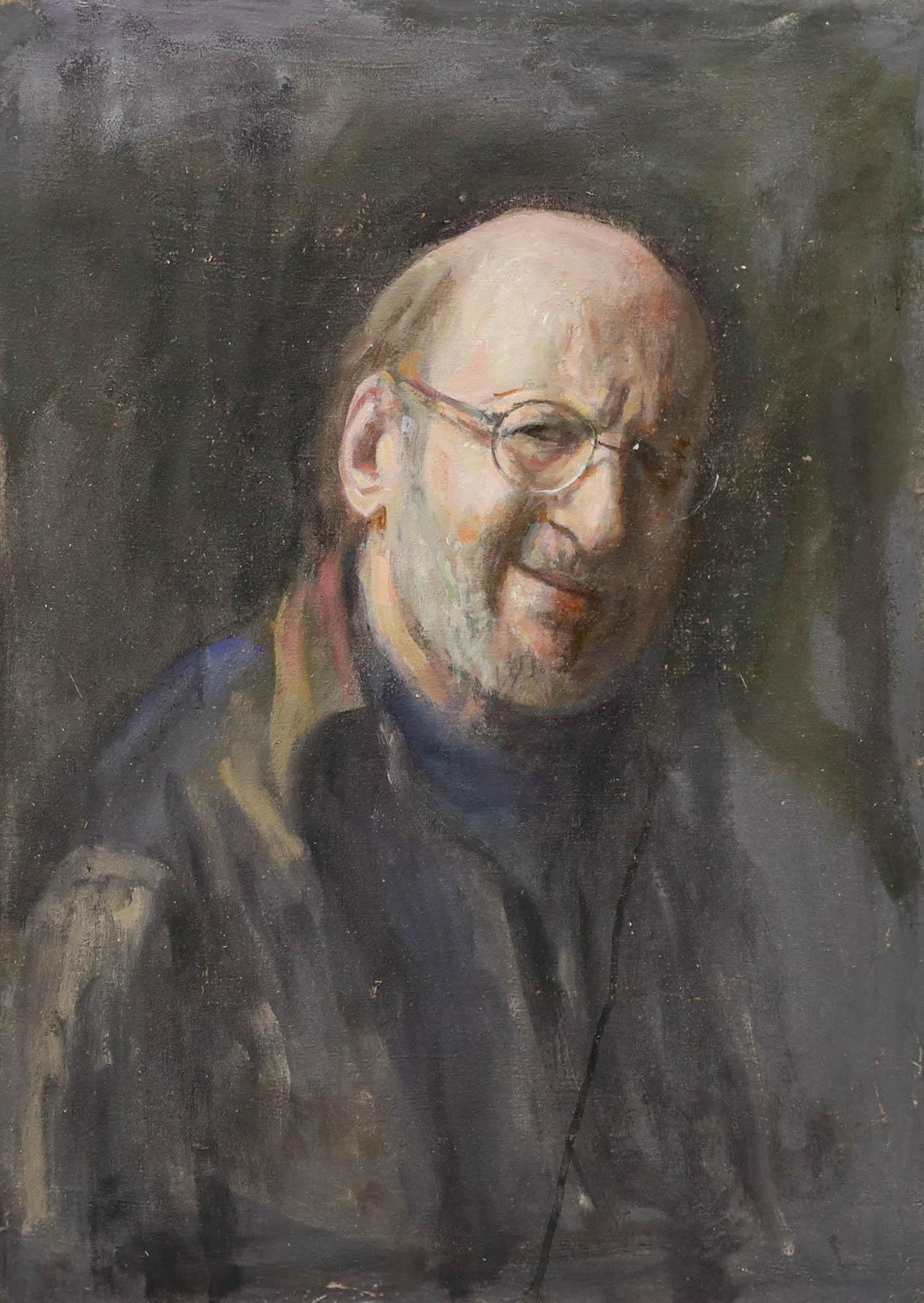 George Weissbort (1928-2013) - Olio del XX secolo, Uomo che sorride in vendita 1
