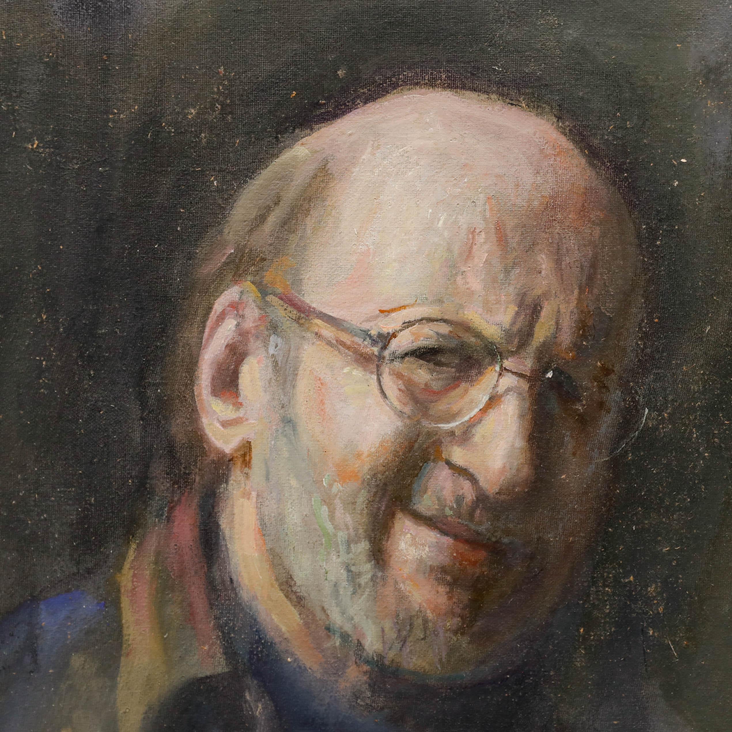 George Weissbort (1928-2013) - Olio del XX secolo, Uomo che sorride in vendita 3