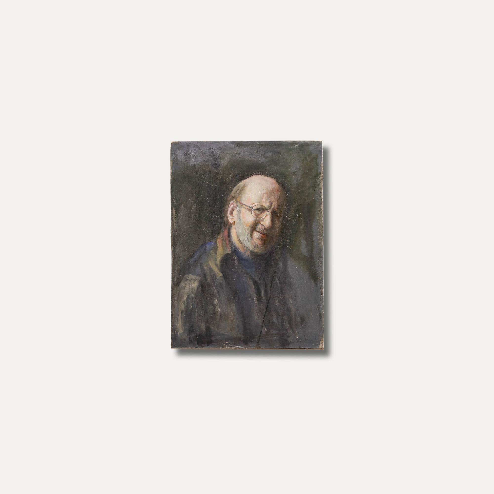 George Weissbort (1928-2013) - Olio del XX secolo, Uomo che sorride in vendita 4