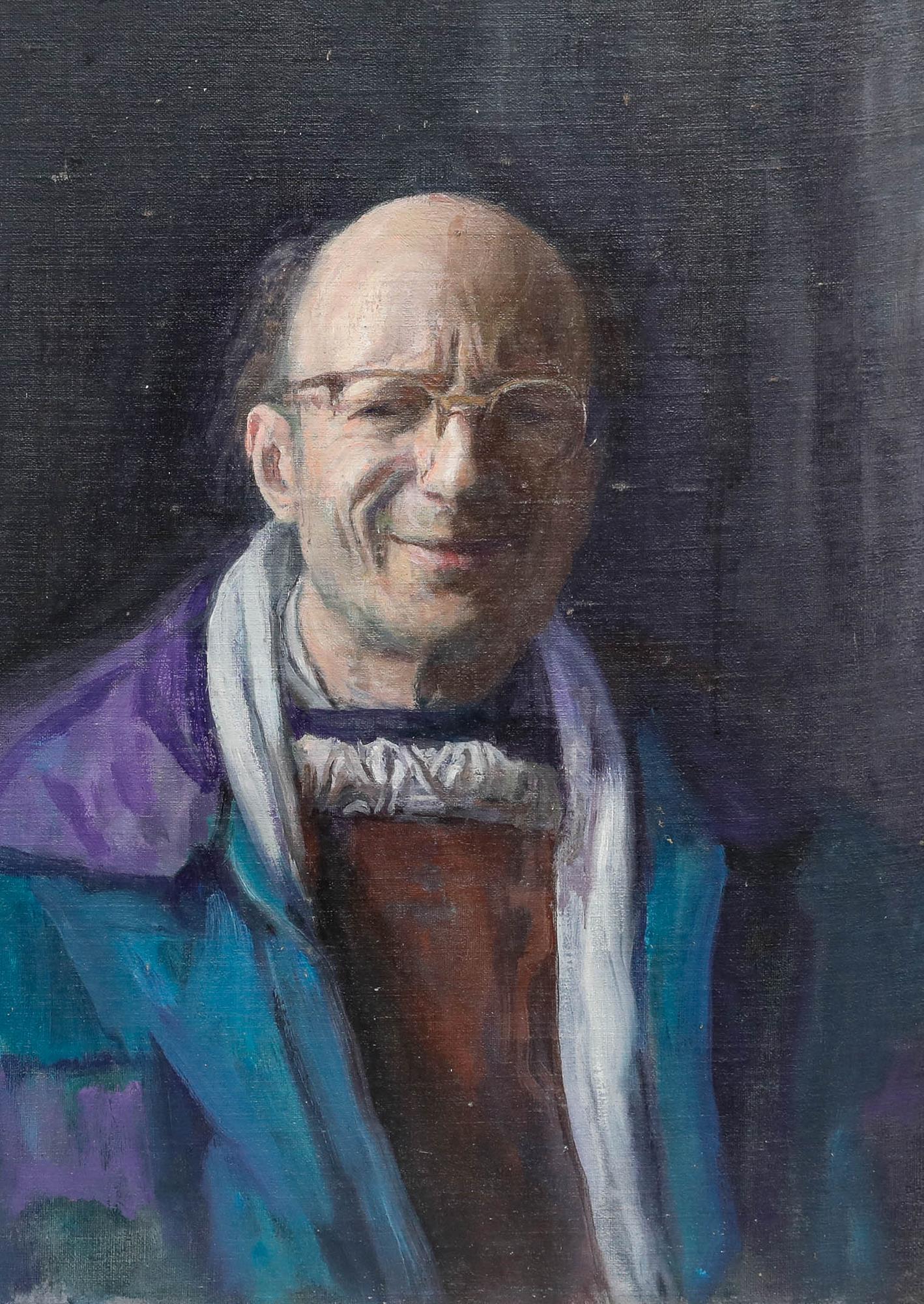 George Weissbort (1928-2013) - 20th Century Oil, Smiling Self Portrait For Sale 1