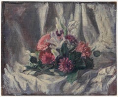 George Weissbort (1928-2013) - 20. Jahrhundert Öl, Stillleben mit rosa Blumen