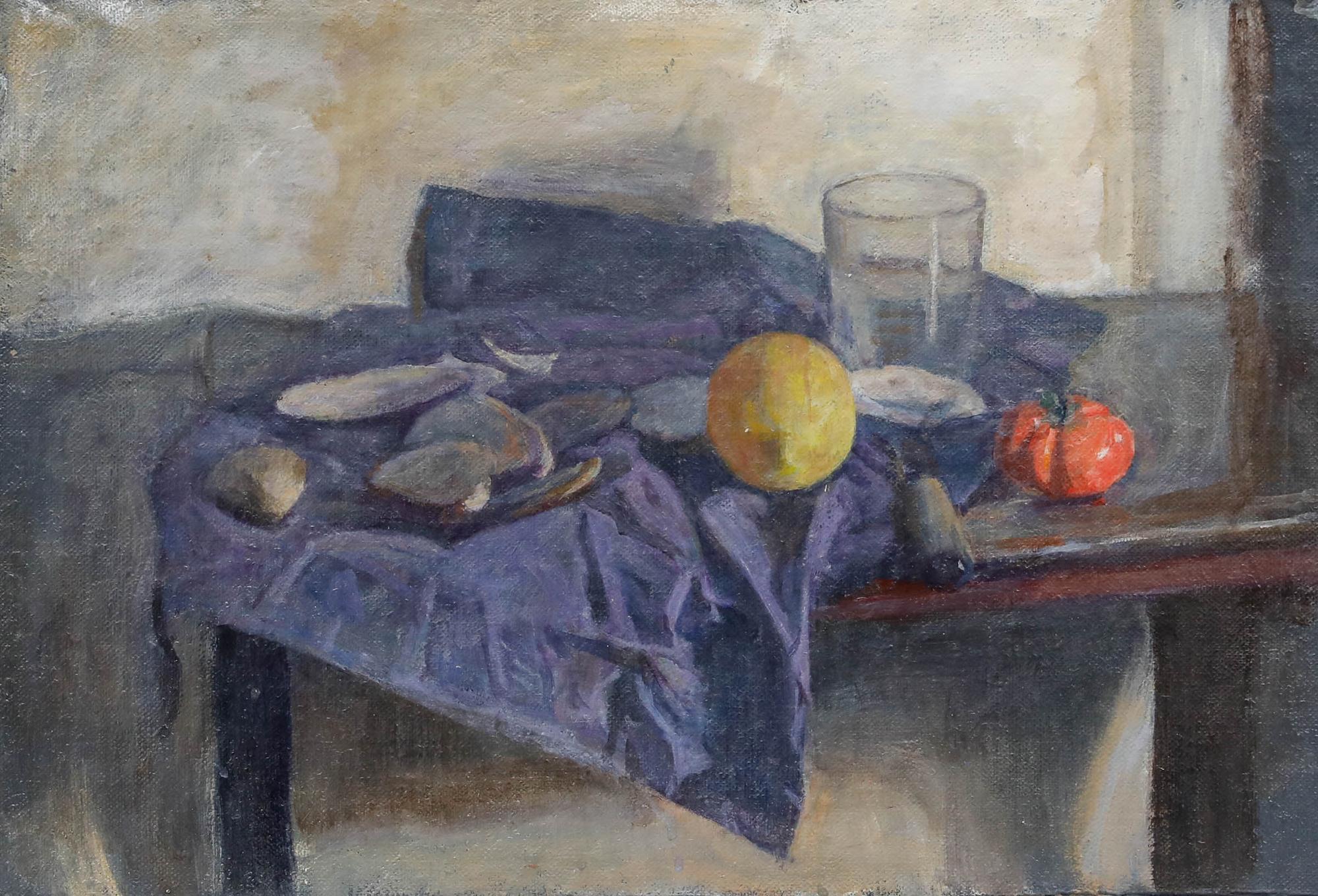 George Weissbort (1928-2013) - 20th Century Oil, Still Life of Shells & Fruit For Sale 1