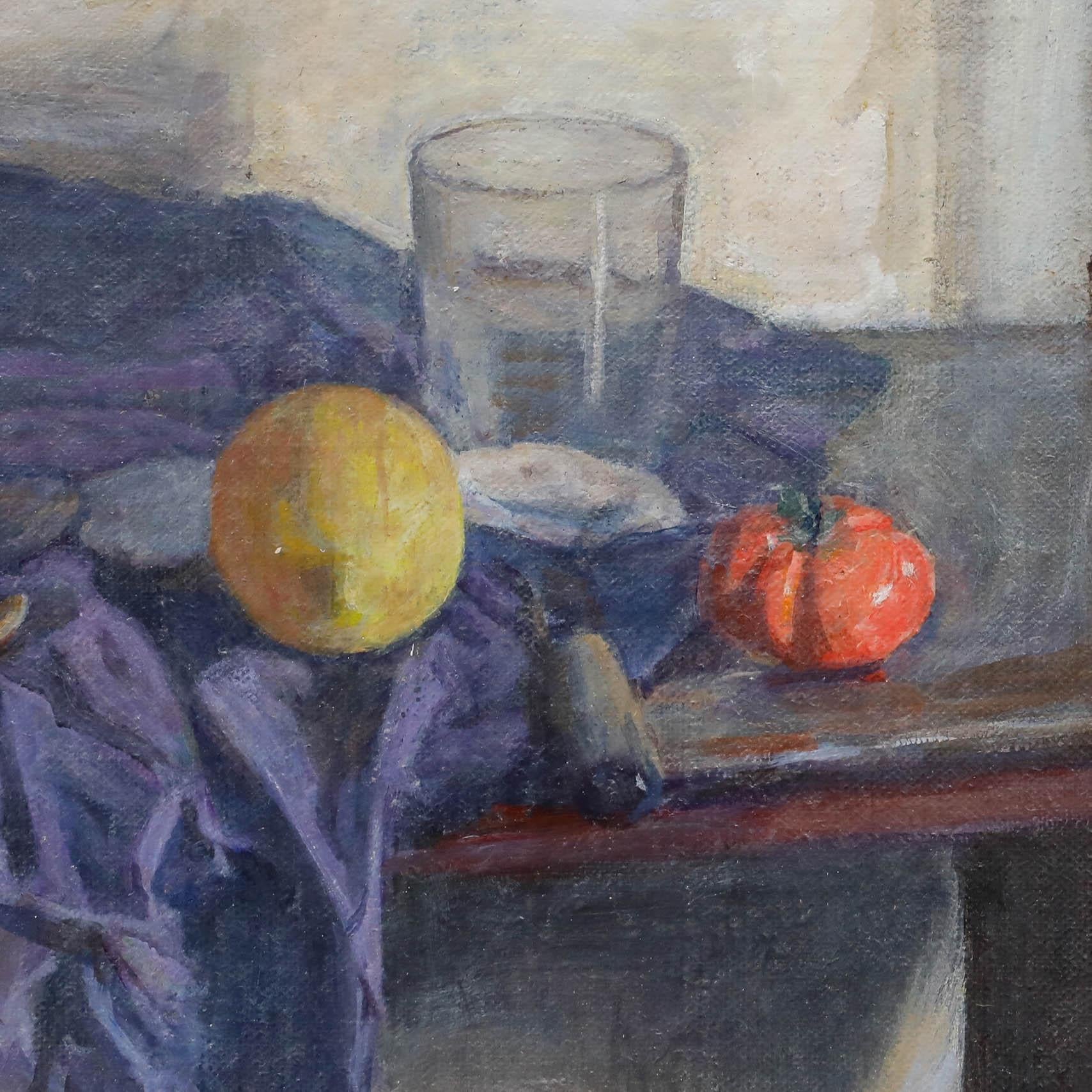 George Weissbort (1928-2013) - 20th Century Oil, Still Life of Shells & Fruit For Sale 3