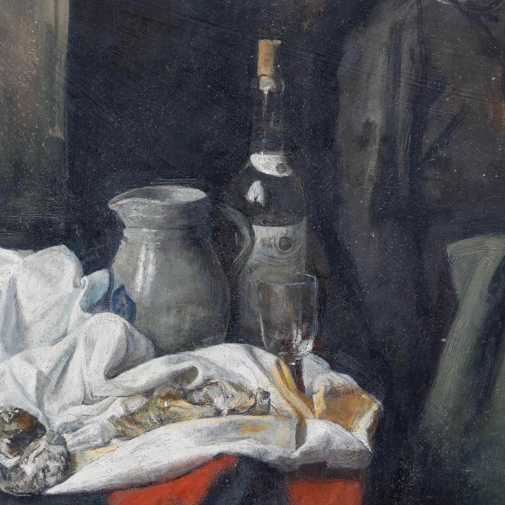 George Weissbort (1928-2013) - 20e siècle Huile, Nature morte avec personnages en vente 3